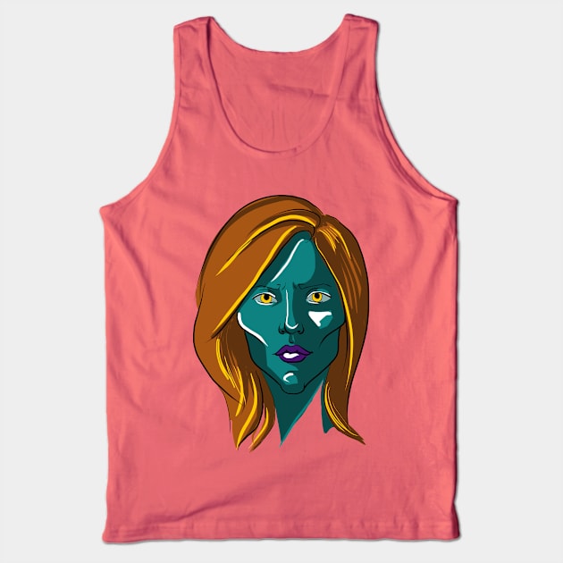 Blue woman Tank Top by afalinariel